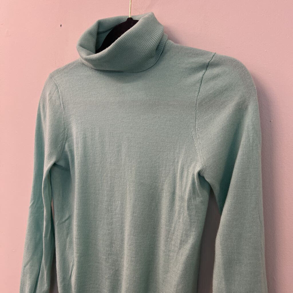 J Crew Mint Long Sleeve Turtleneck Sweater Top Extra Small