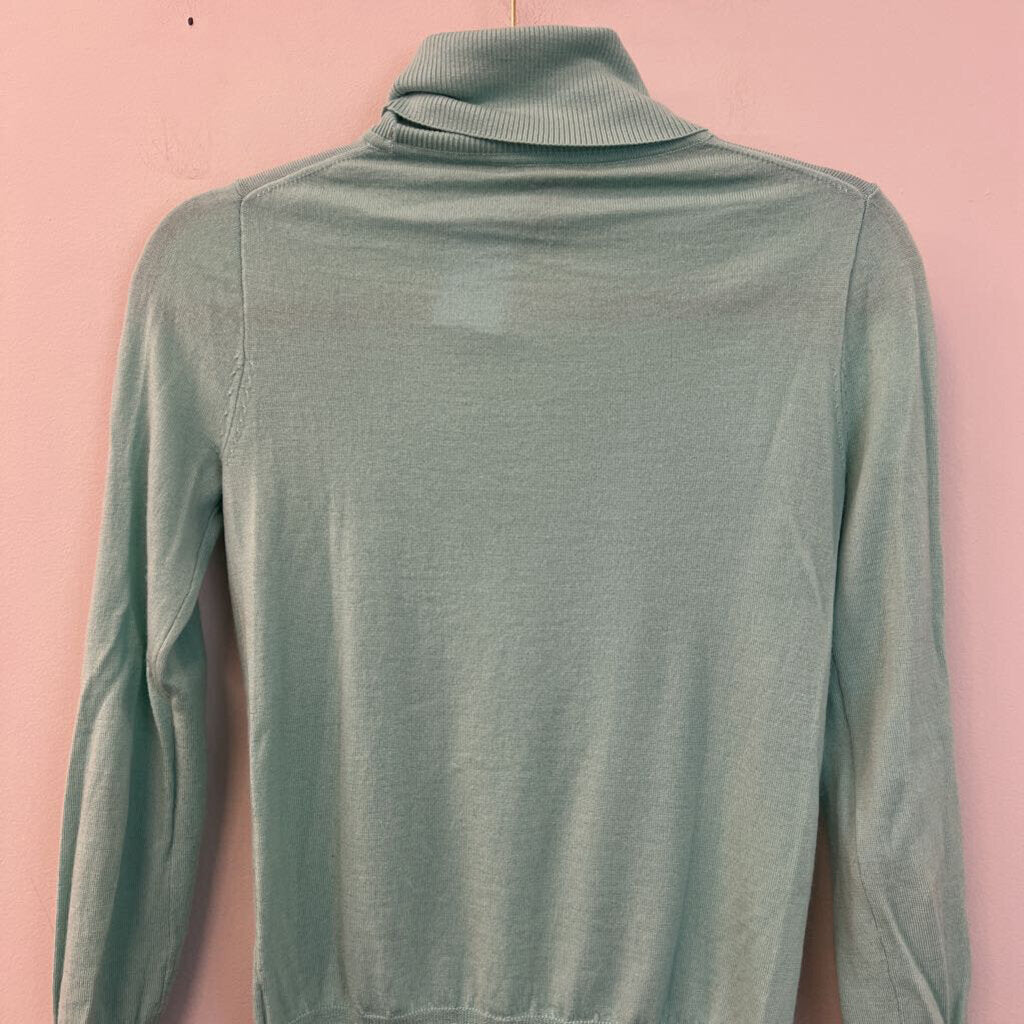 J Crew Mint Long Sleeve Turtleneck Sweater Top Extra Small