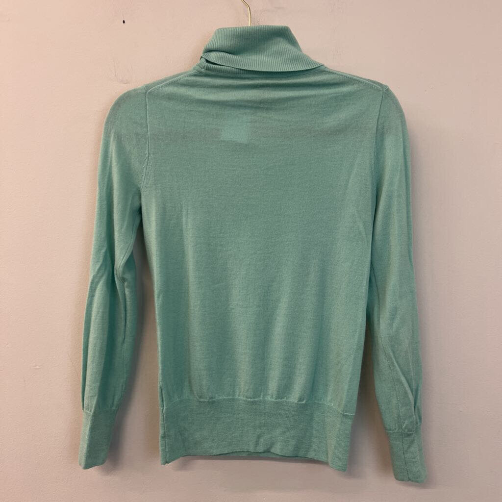 J Crew Mint Long Sleeve Turtleneck Sweater Top Extra Small