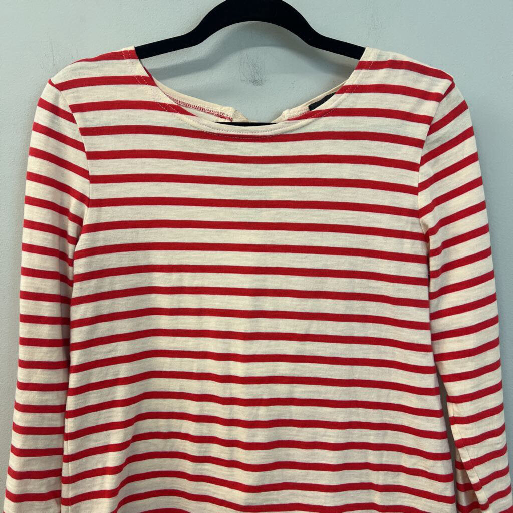 J Crew Red/ White Striped Long Sleeve Top Small