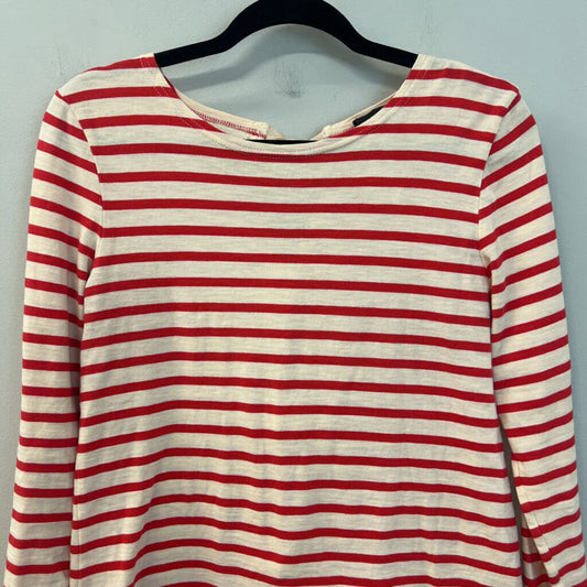 J Crew Red/ White Striped Long Sleeve Top Small