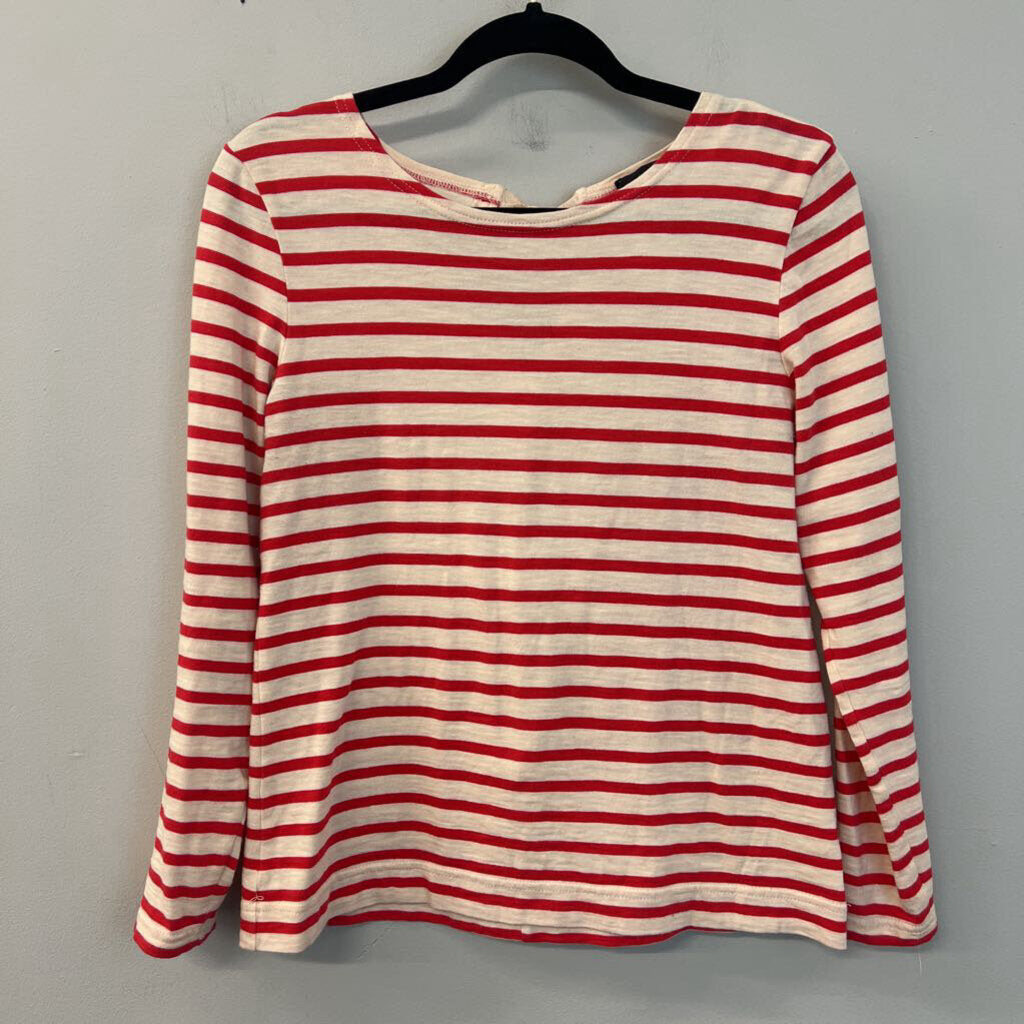 J Crew Red/ White Striped Long Sleeve Top Small