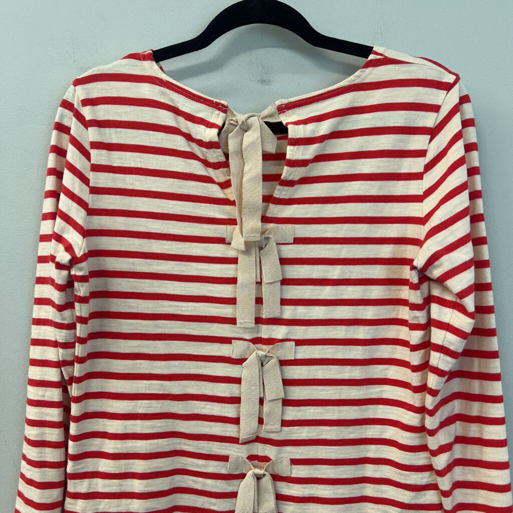 J Crew Red/ White Striped Long Sleeve Top Small