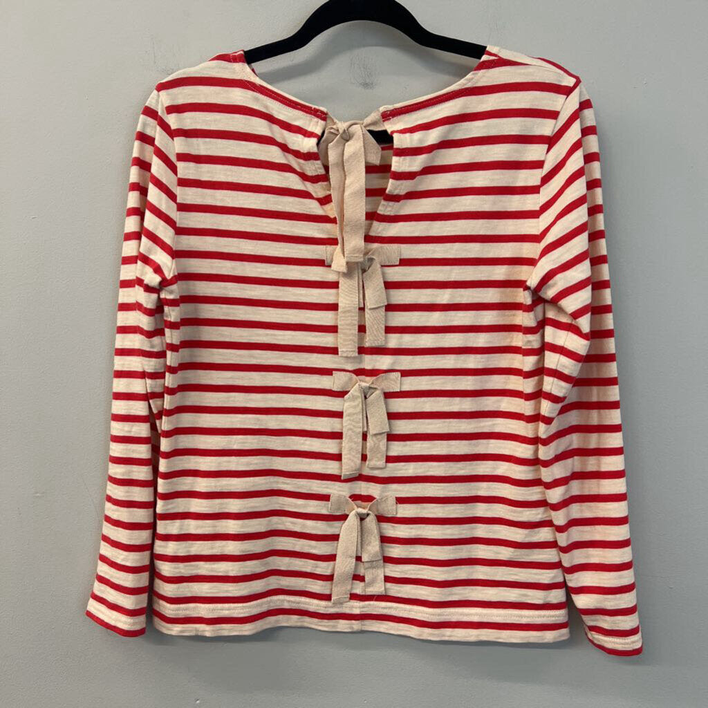 J Crew Red/ White Striped Long Sleeve Top Small