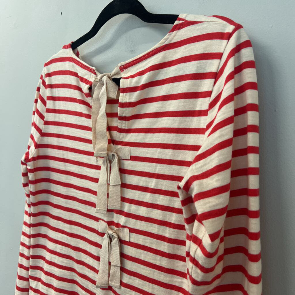 J Crew Red/ White Striped Long Sleeve Top Small