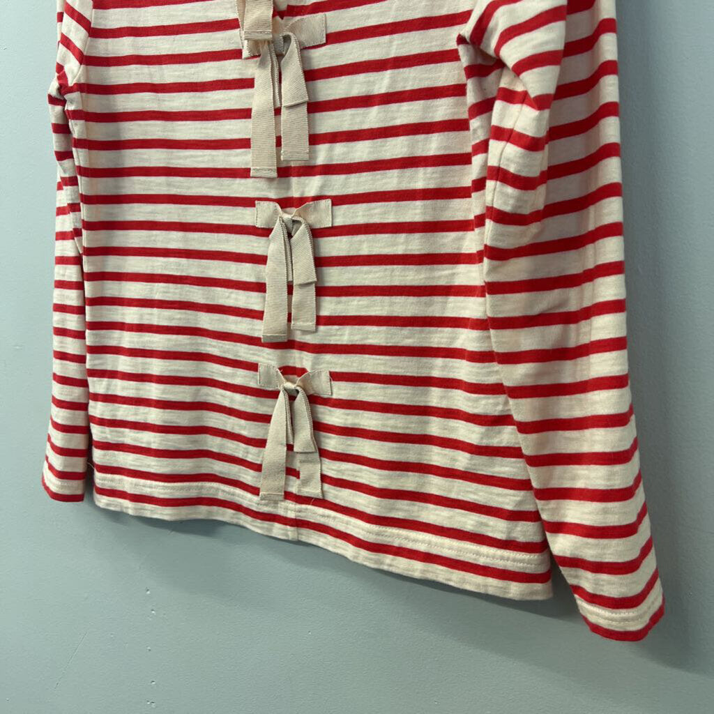 J Crew Red/ White Striped Long Sleeve Top Small