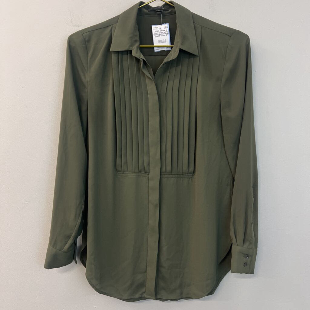 J Crew Green Long Sleeve Button Down Top 2P