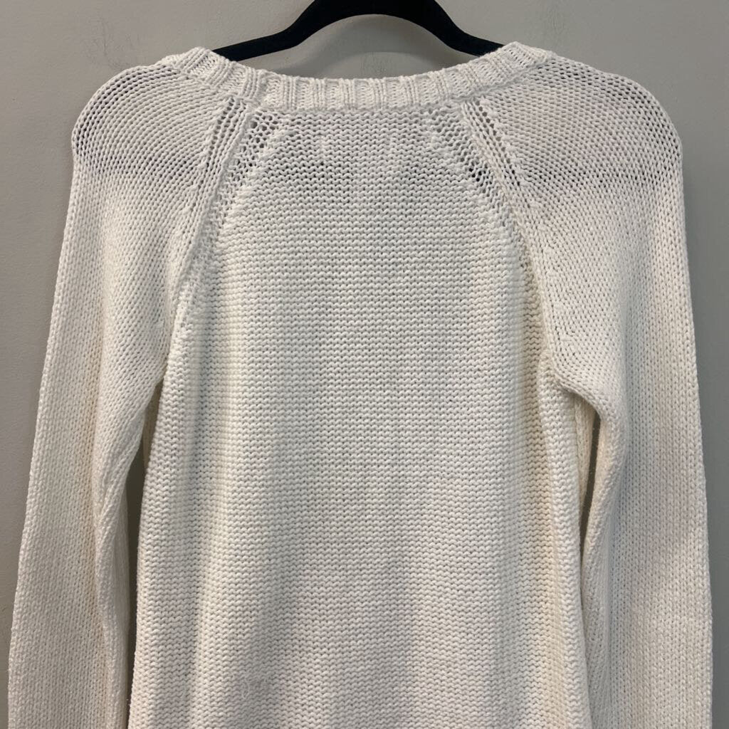 Abercrombie and Fitch Cream Knit Long Sleeve Sweater Small