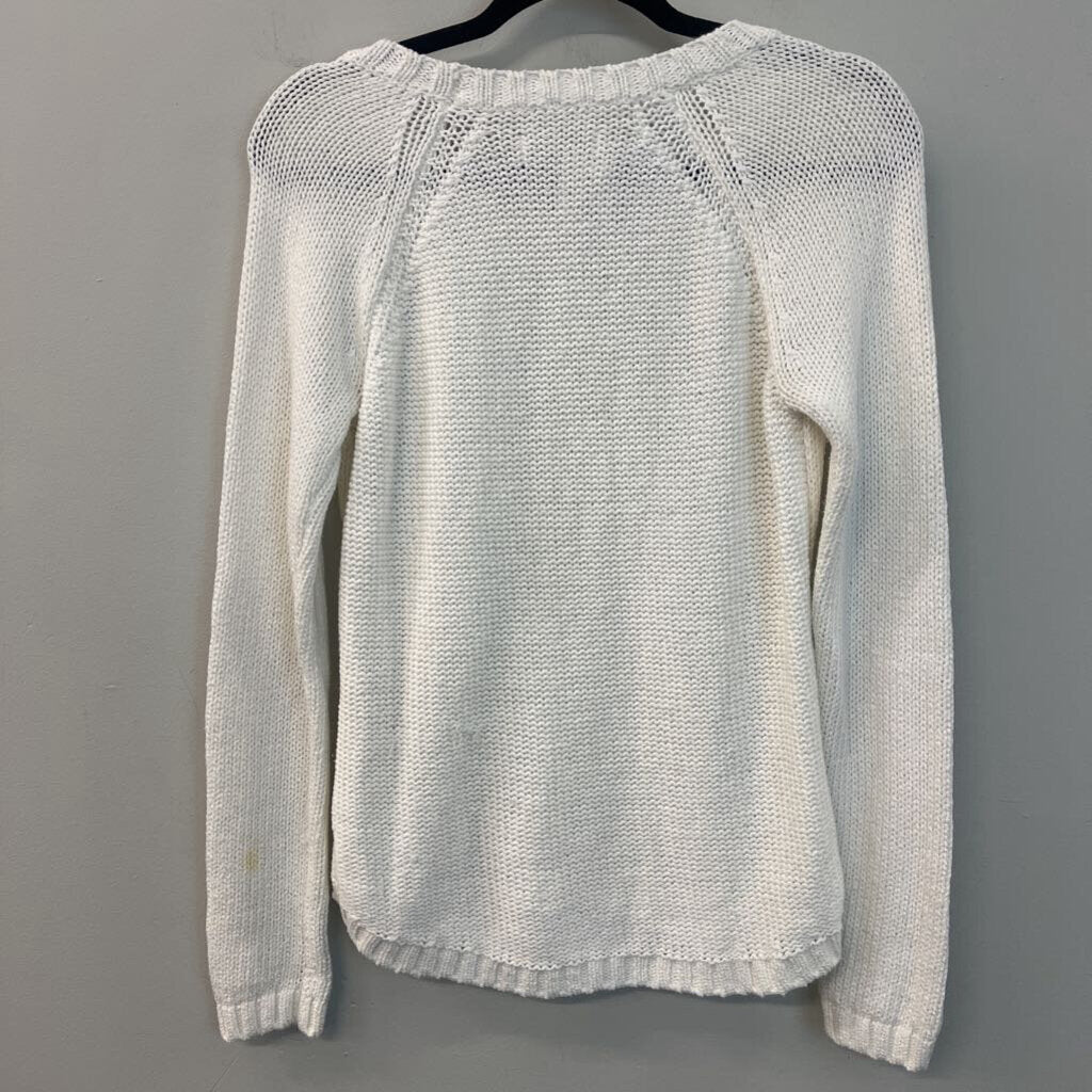 Abercrombie and Fitch Cream Knit Long Sleeve Sweater Small