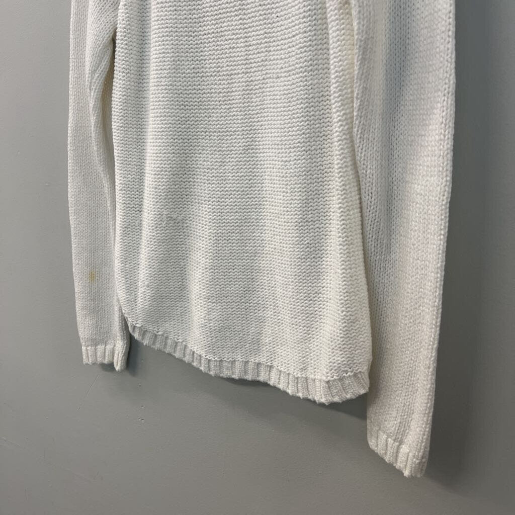 Abercrombie and Fitch Cream Knit Long Sleeve Sweater Small