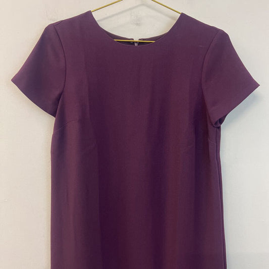 Ann Taylor Purple Short Sleeve Pleated Detail Dress 4P