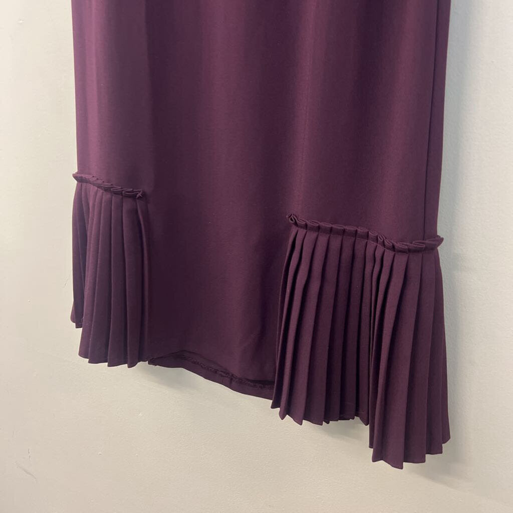 Ann Taylor Purple Short Sleeve Pleated Detail Dress 4P