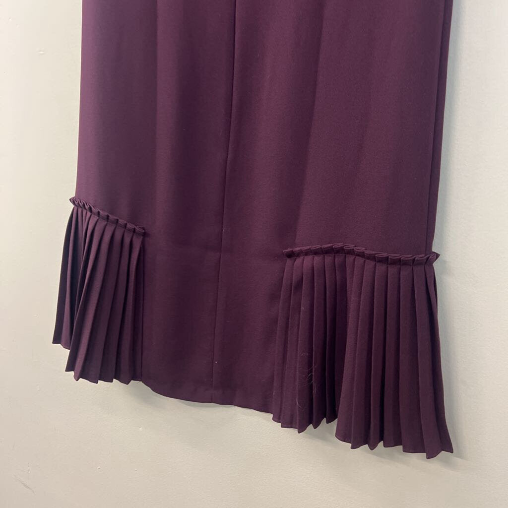 Ann Taylor Purple Short Sleeve Pleated Detail Dress 4P