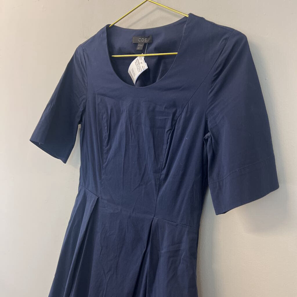 COS Navy Short Sleeve Dress 2