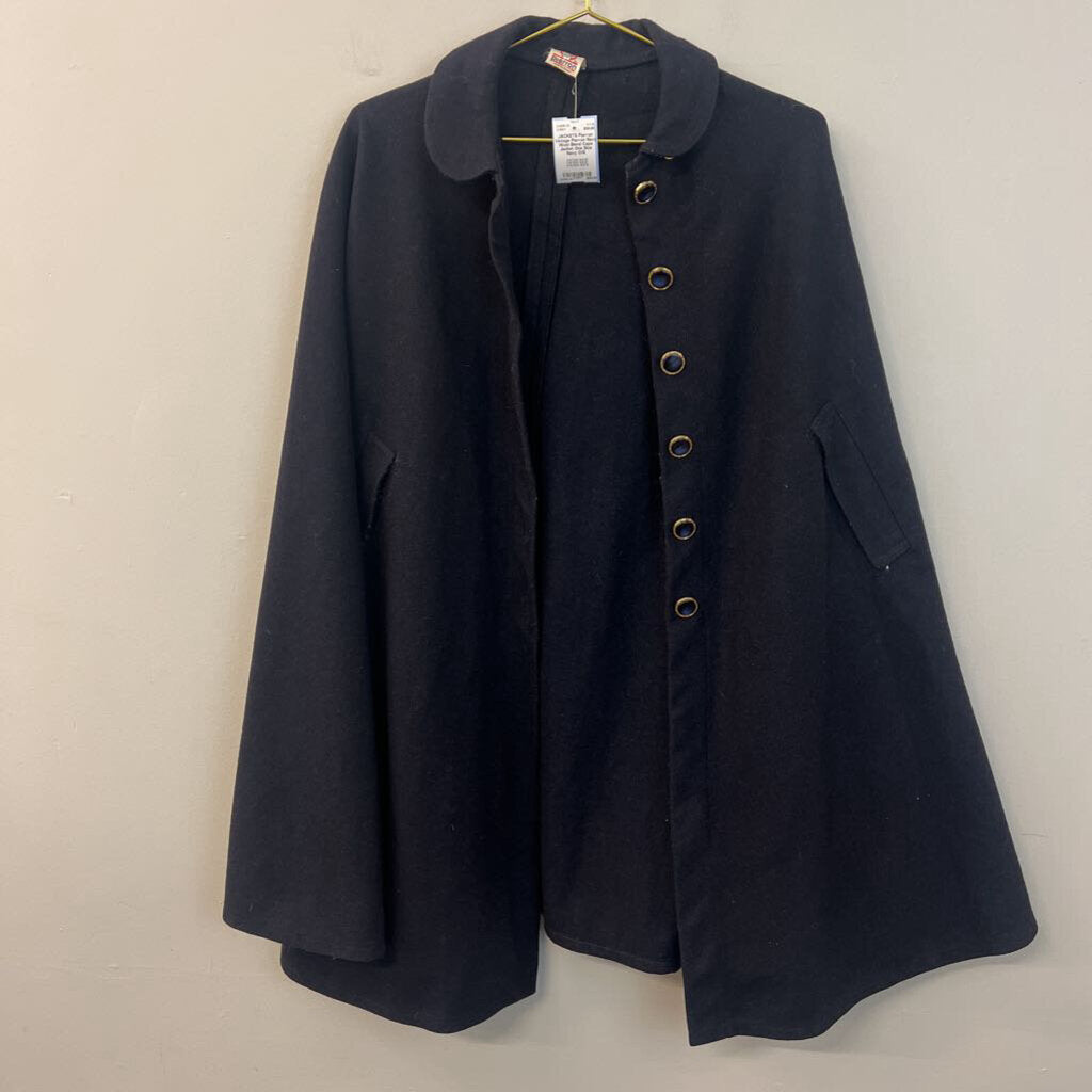 Vintage Pierron Navy Wool Blend Cape Jacket One Size