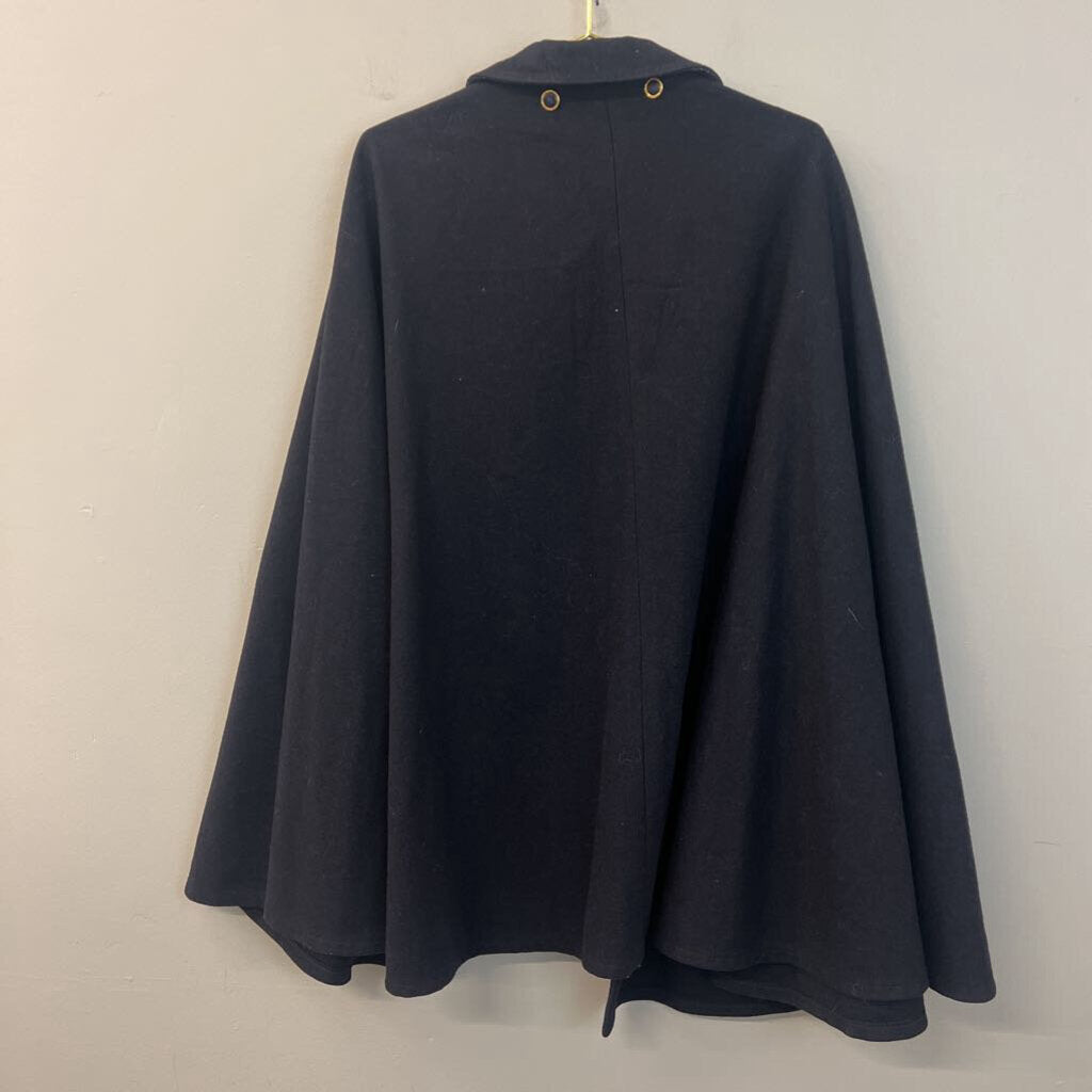 Vintage Pierron Navy Wool Blend Cape Jacket One Size