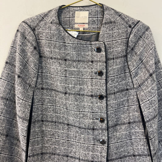 The Limited Grey Plaid Cape Jacket Small