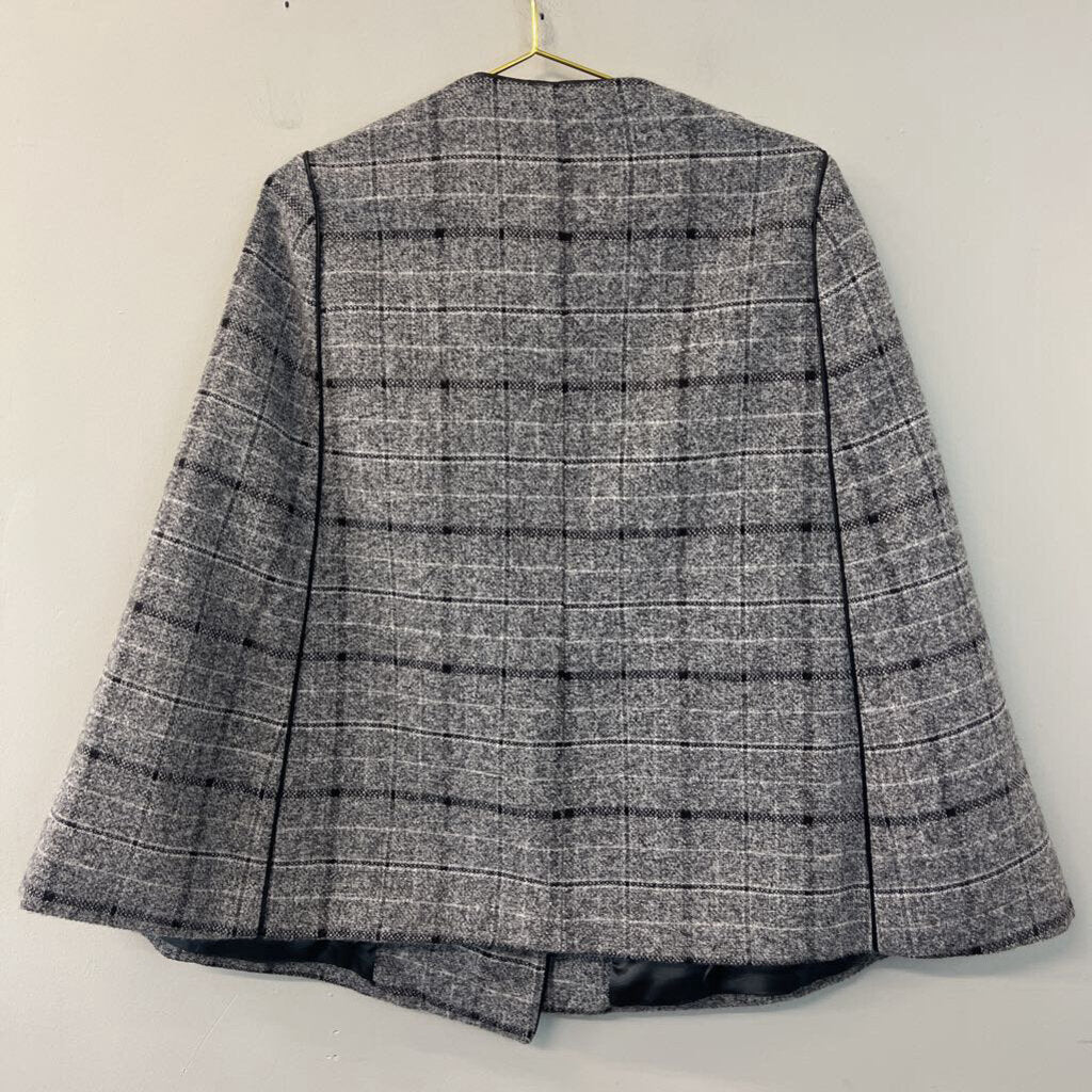 The Limited Grey Plaid Cape Jacket Small