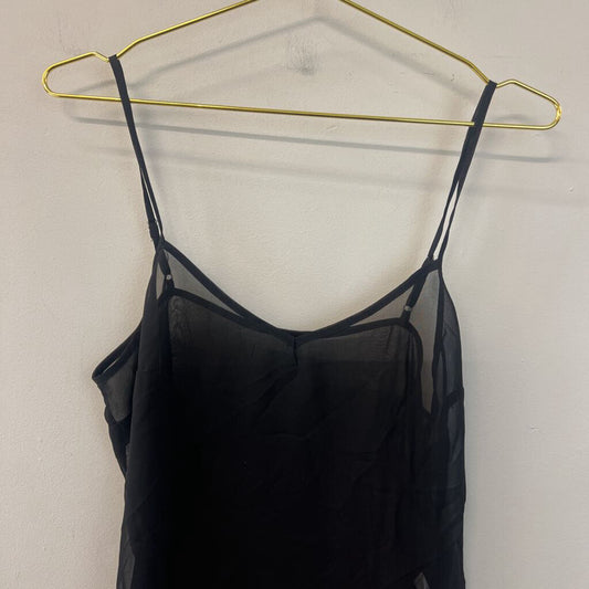 J Crew Sheer Black Silk Blend Camisole Small