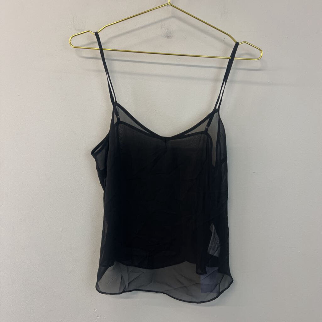 J Crew Sheer Black Silk Blend Camisole Small