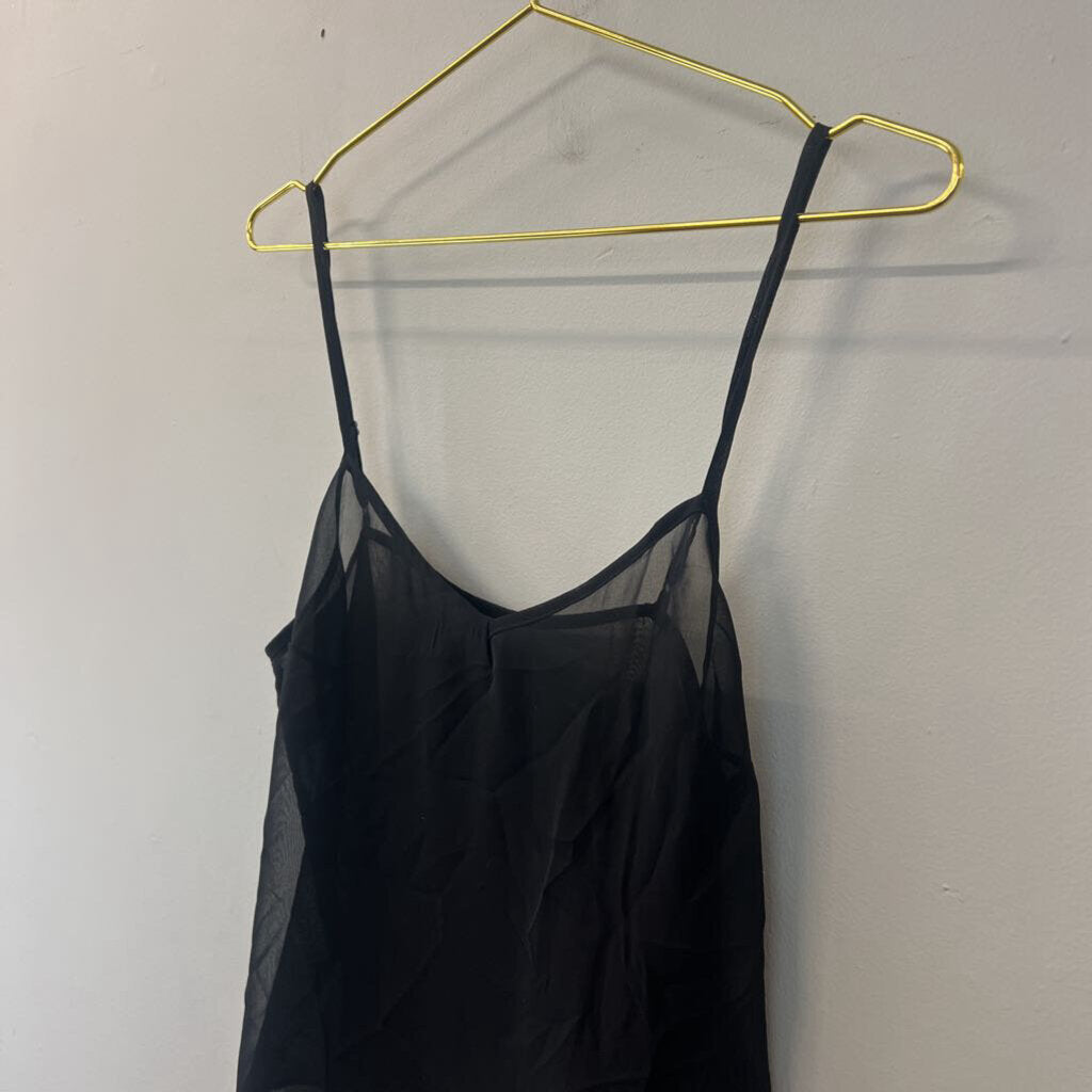 J Crew Sheer Black Silk Blend Camisole Small