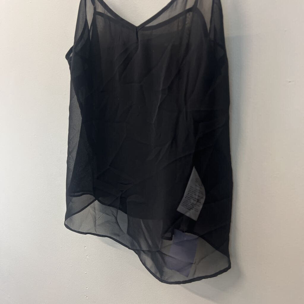 J Crew Sheer Black Silk Blend Camisole Small