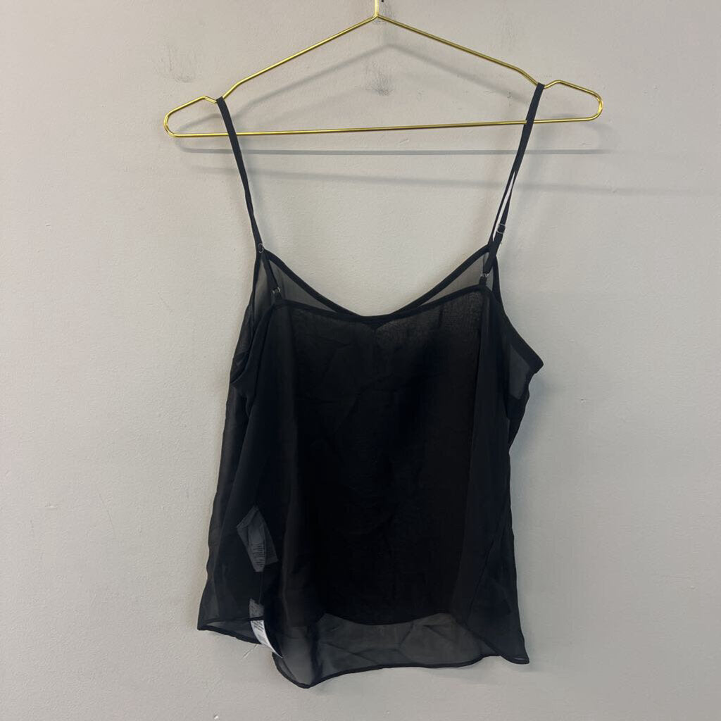 J Crew Sheer Black Silk Blend Camisole Small