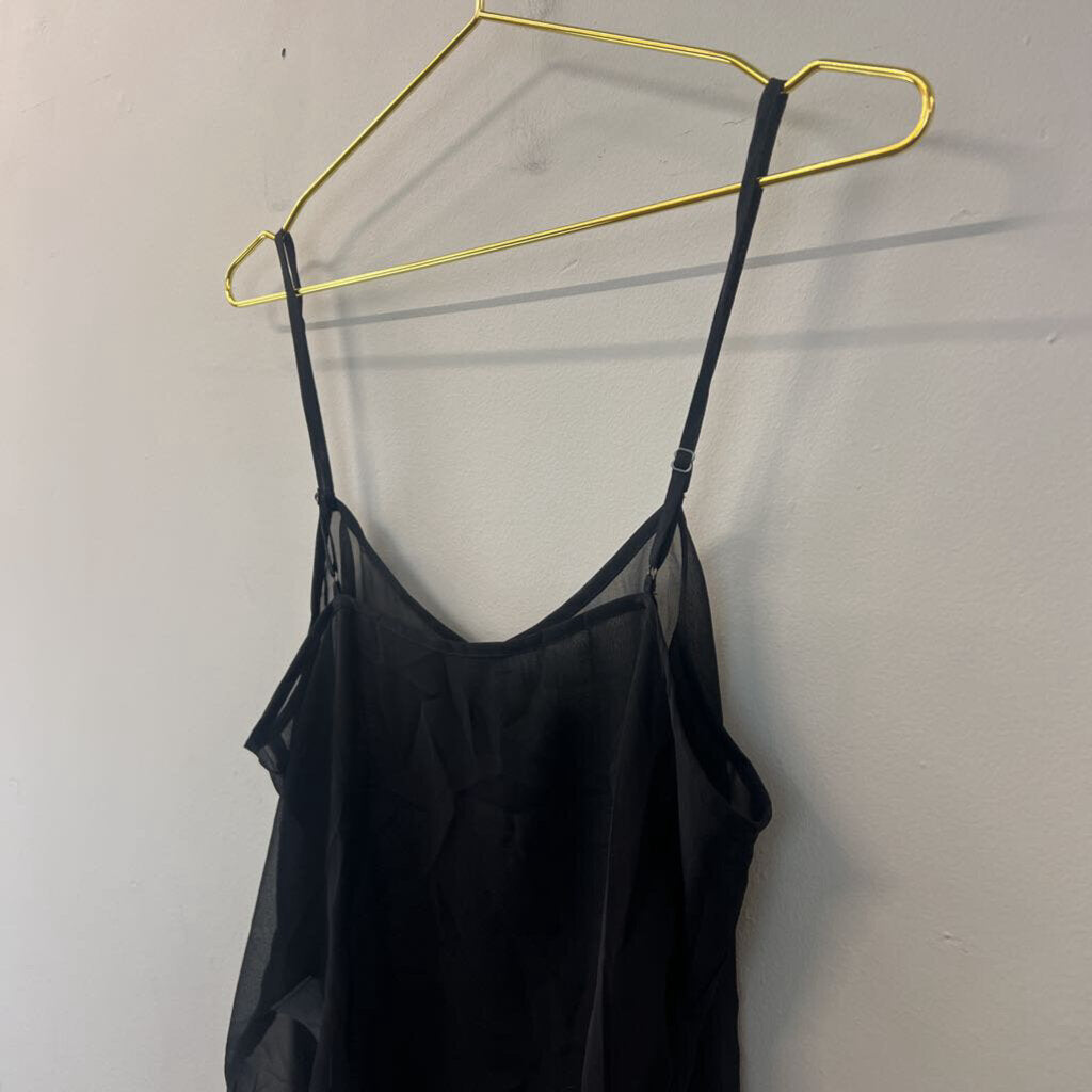 J Crew Sheer Black Silk Blend Camisole Small