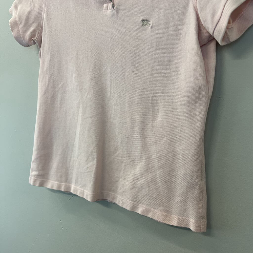 Burberry Pink Short Sleeve Collared Top Medium