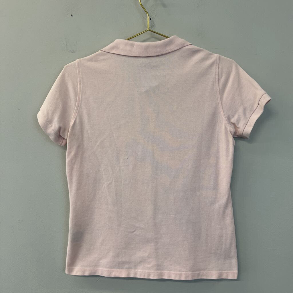 Burberry Pink Short Sleeve Collared Top Medium