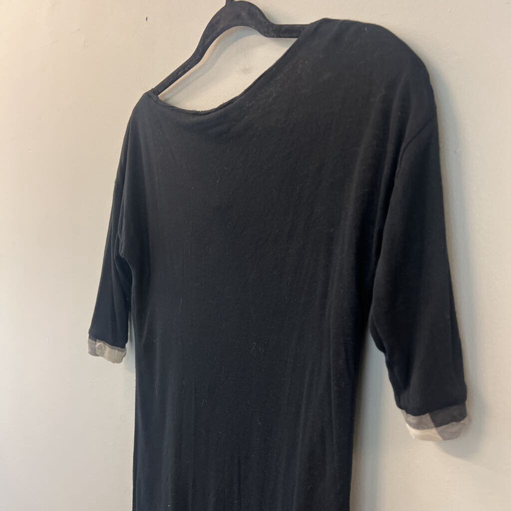 Burberry Black Short Sleeve Layered Top Extra Small