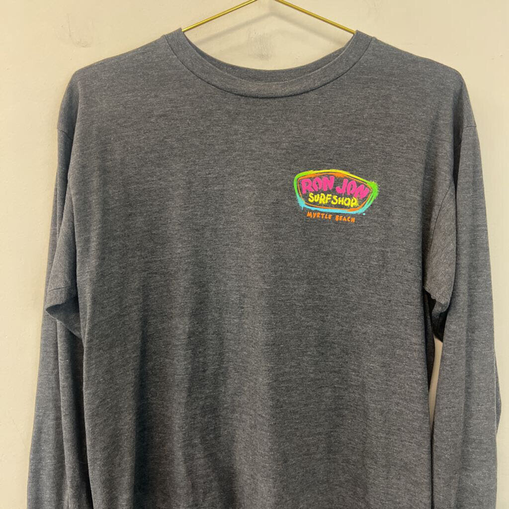 Ron Jon Surf Shop Grey Long Sleeve Graphic Tee Small