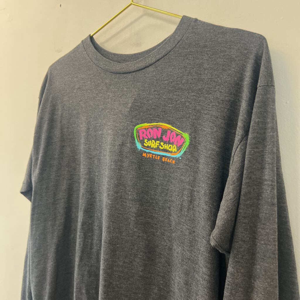 Ron Jon Surf Shop Grey Long Sleeve Graphic Tee Small