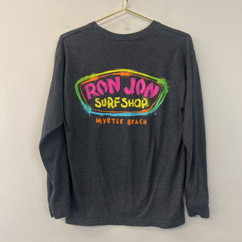 Ron Jon Surf Shop Grey Long Sleeve Graphic Tee Small