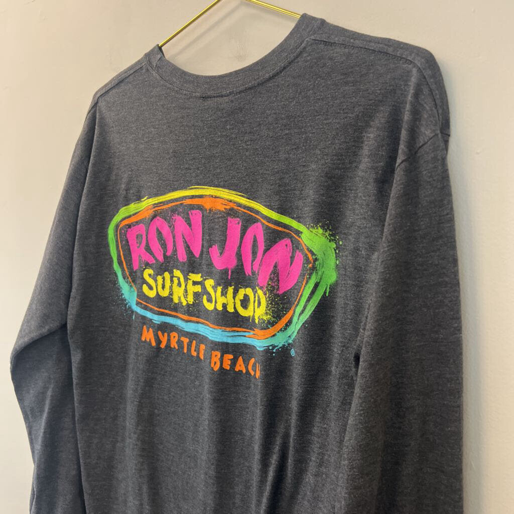 Ron Jon Surf Shop Grey Long Sleeve Graphic Tee Small