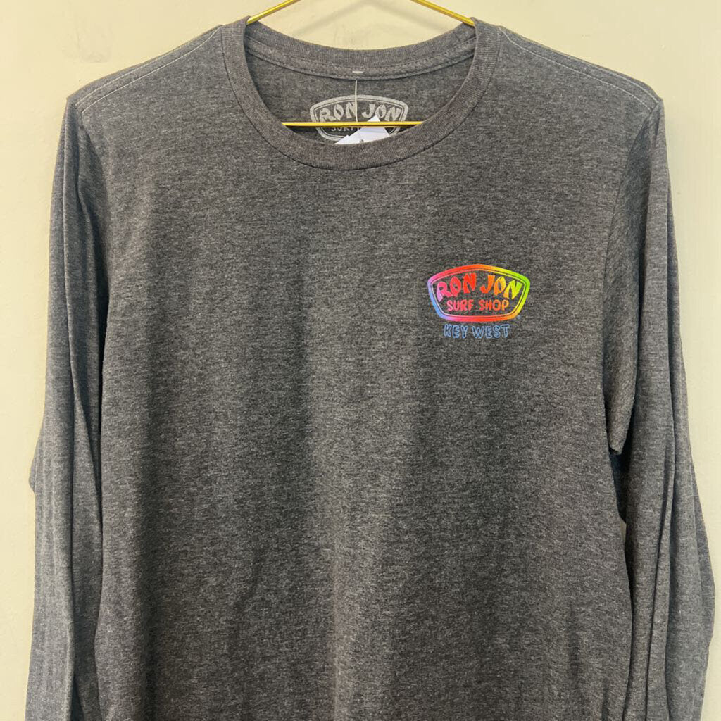 Ron Jon Surf Shop Grey Long Sleeve Graphic Tee Medium