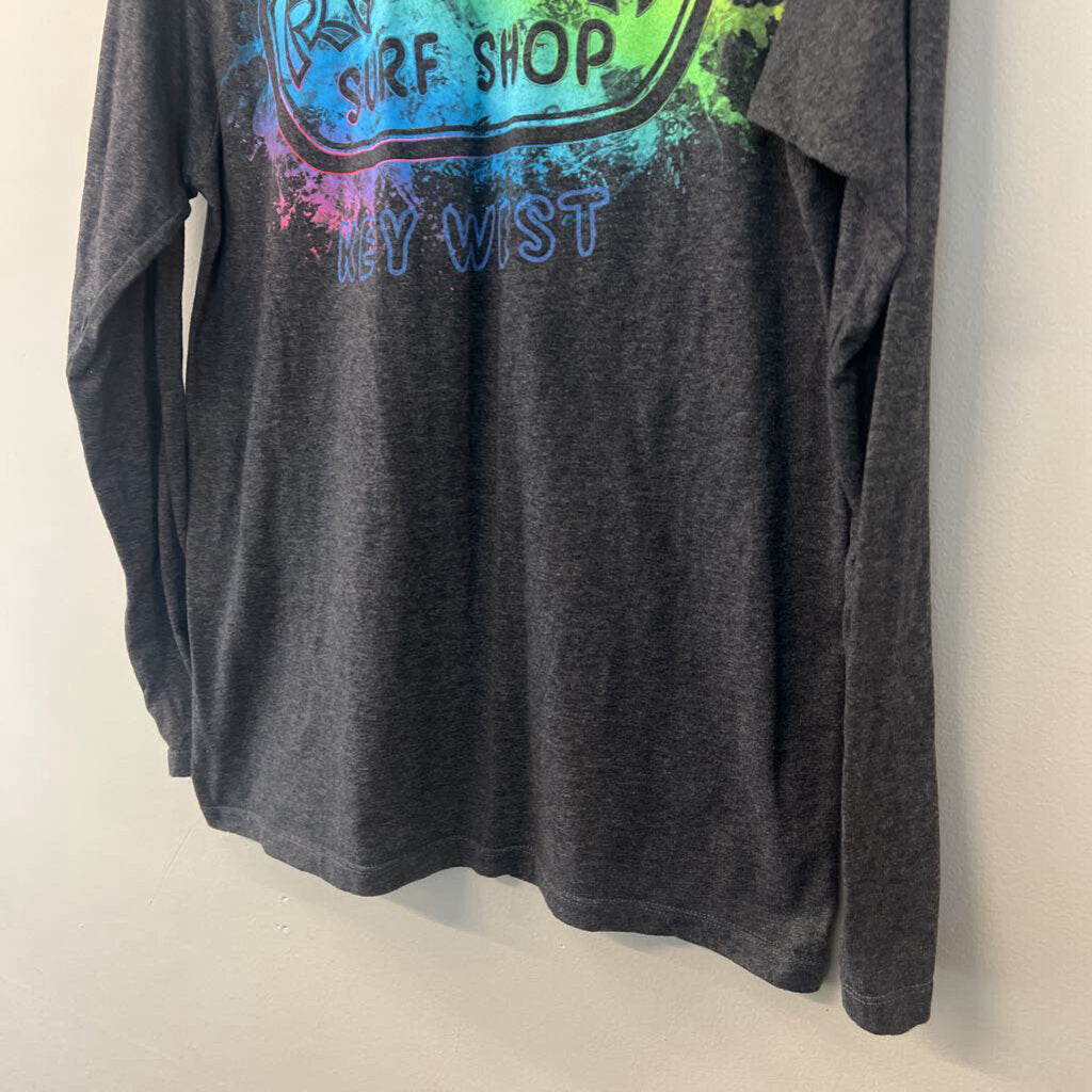 Ron Jon Surf Shop Grey Long Sleeve Graphic Tee Medium