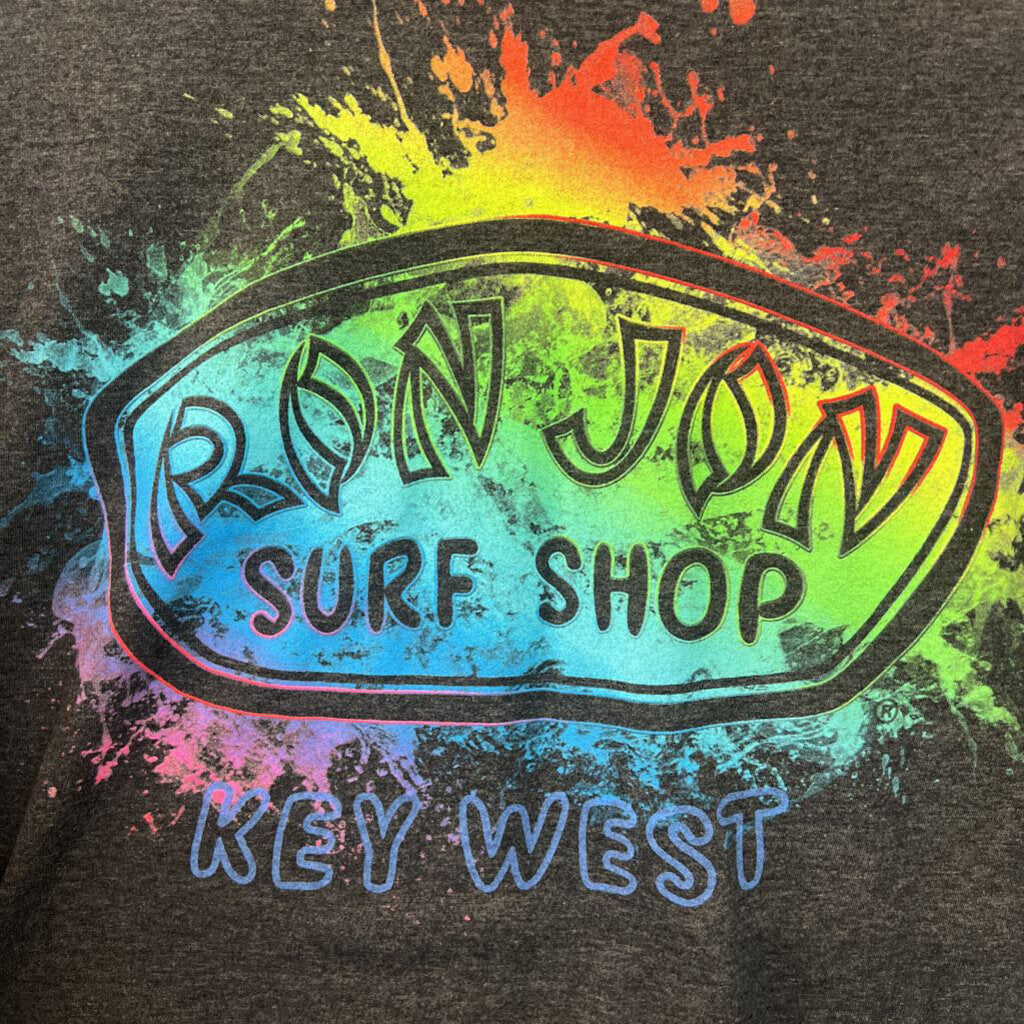 Ron Jon Surf Shop Grey Long Sleeve Graphic Tee Medium