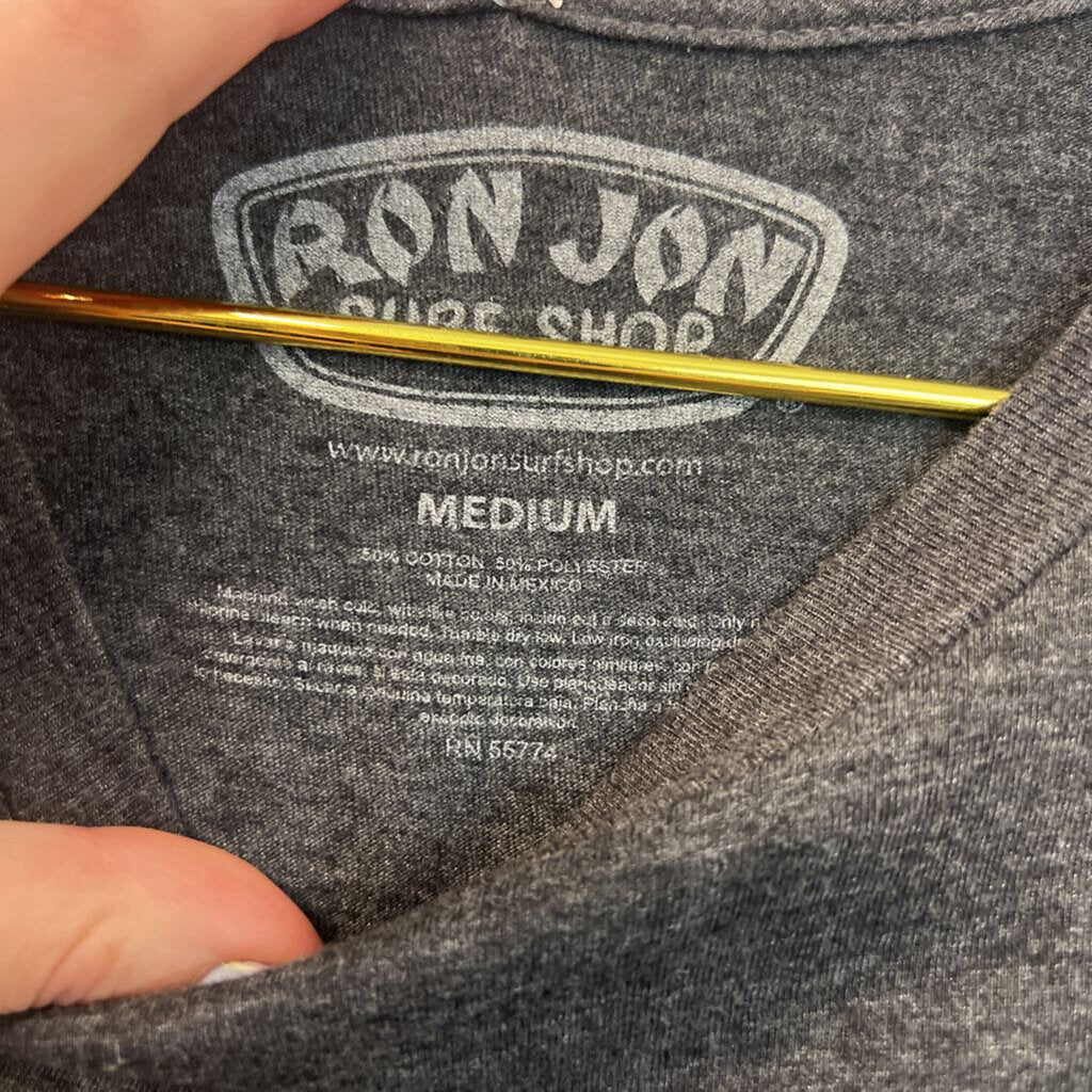 Ron Jon Surf Shop Grey Long Sleeve Graphic Tee Medium