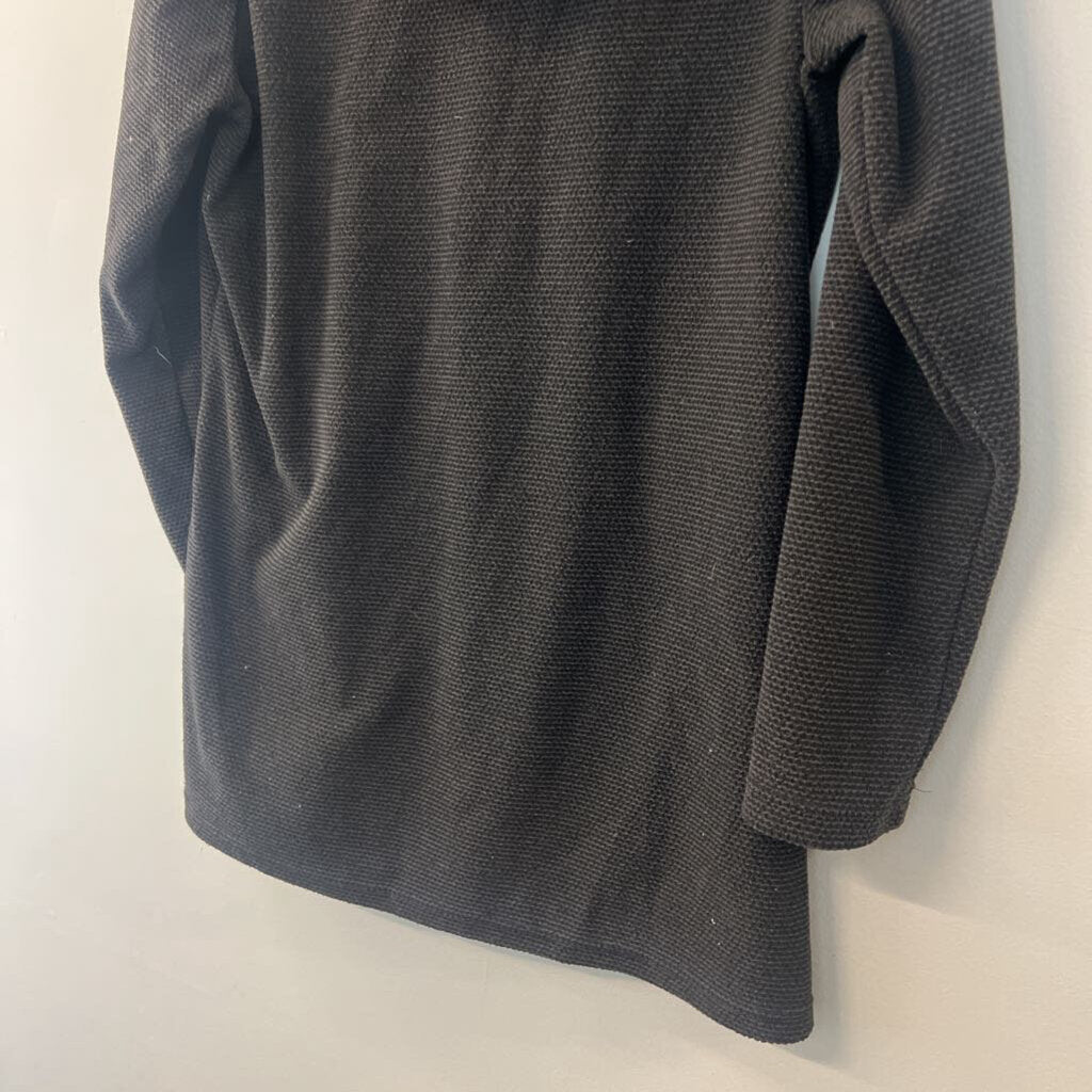 North River Black Textured Long Sleeve Hooded Top Medium