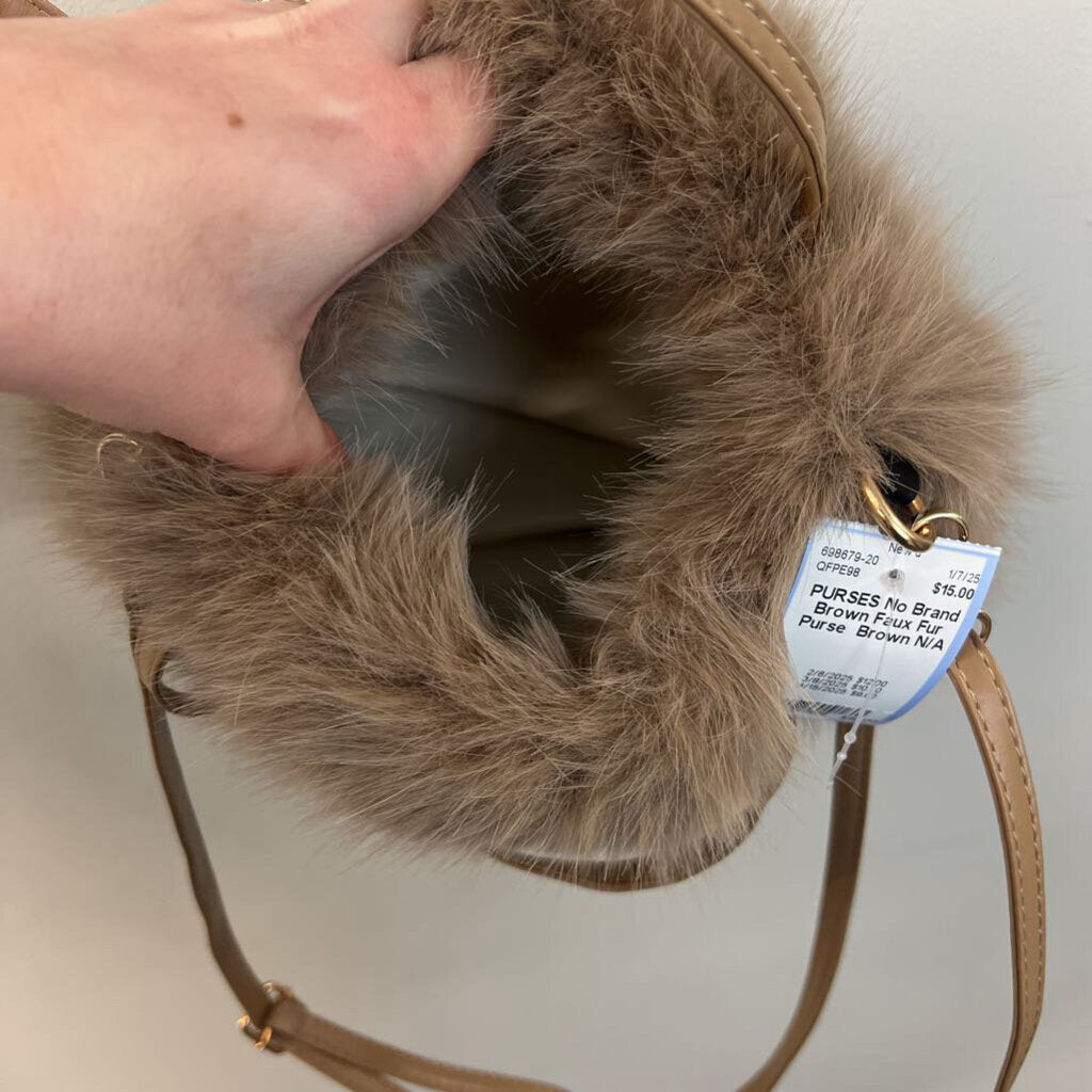 Brown Faux Fur Purse