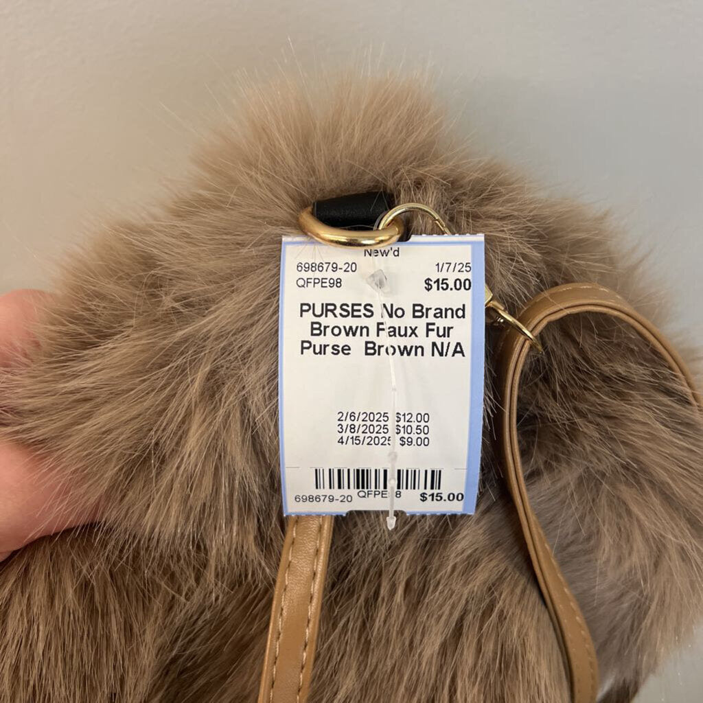 Brown Faux Fur Purse