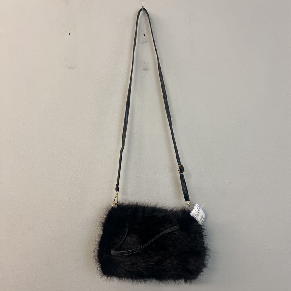 Black Faux Fur Purse