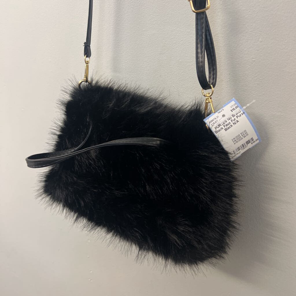 Black Faux Fur Purse