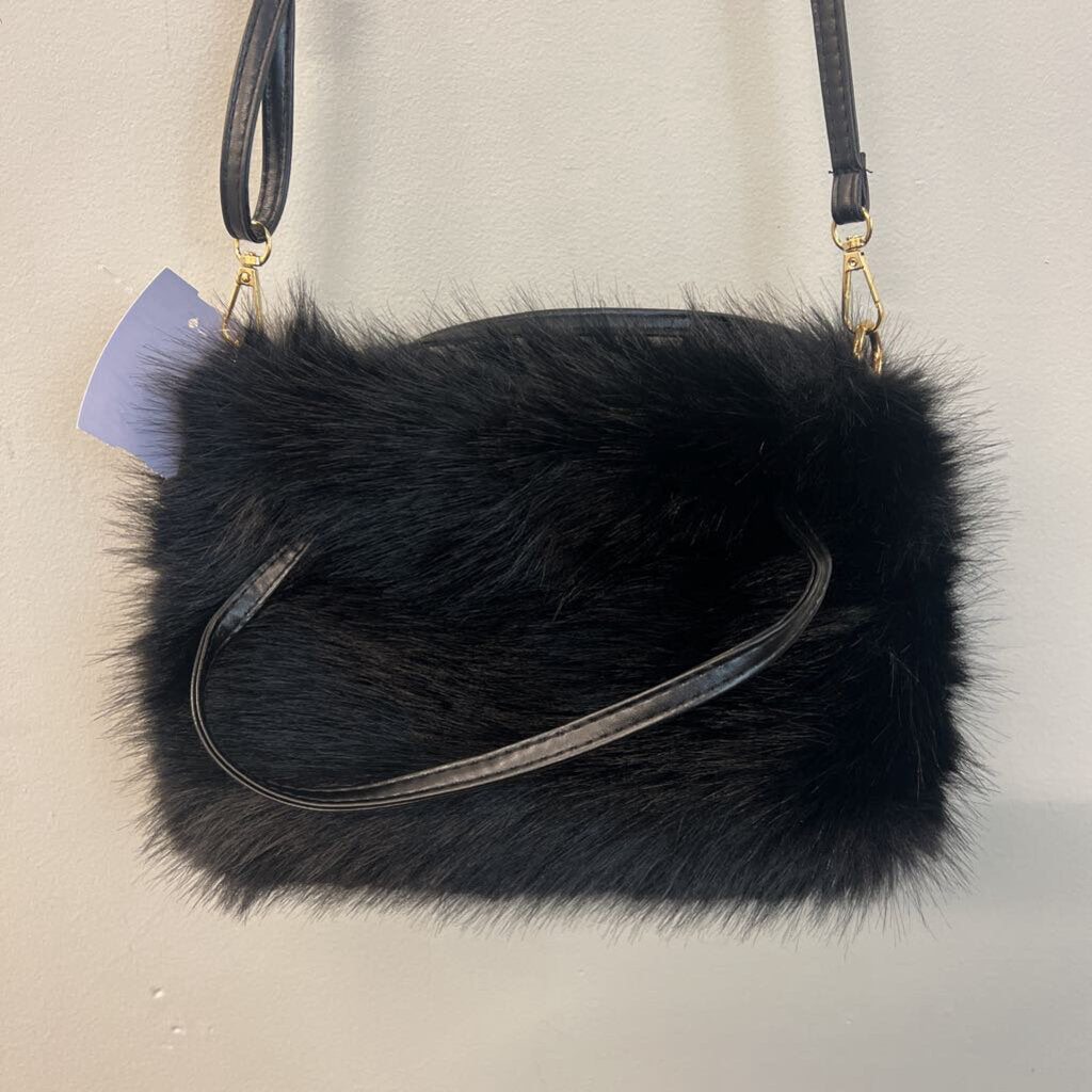 Black Faux Fur Purse