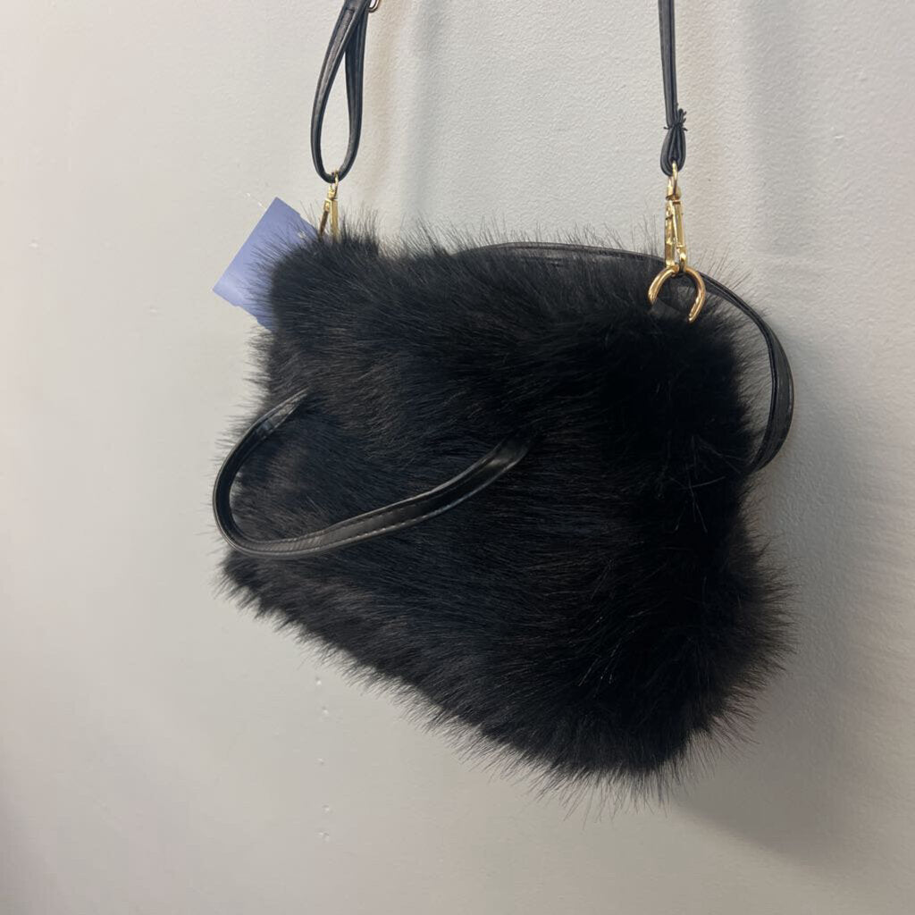 Black Faux Fur Purse