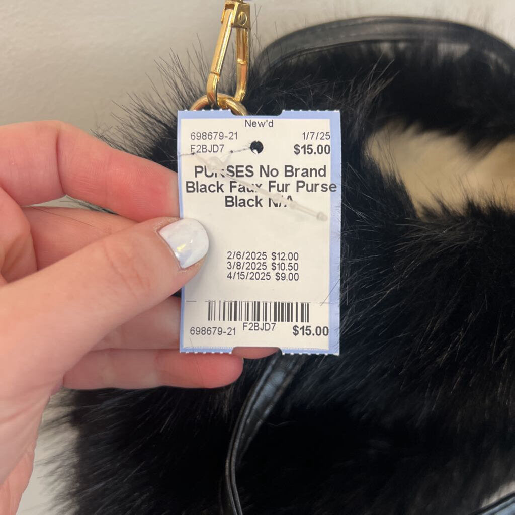 Black Faux Fur Purse