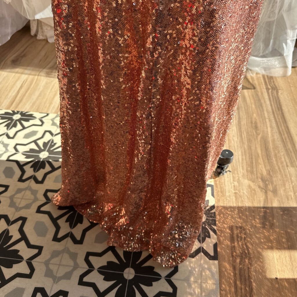 B Smart Rose Gold Sequin Long Formal 7/8