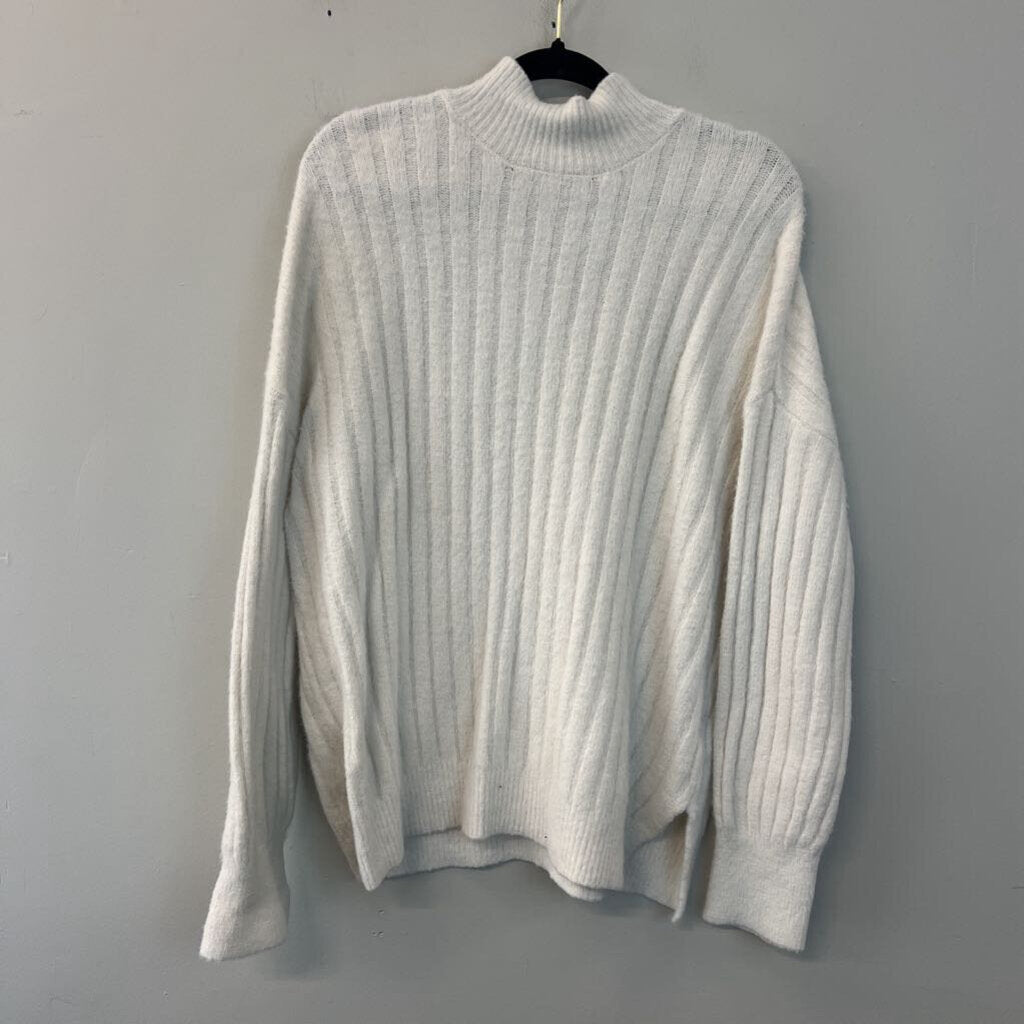 Jessica Simpson White Soft Long Sleeve Mock Neck Sweater Large