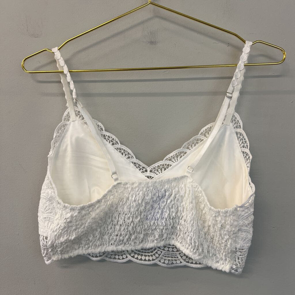 White Lace Padded Bralette Large